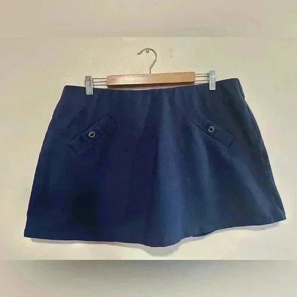 Lilly Pulitzer Madison Skort Navy Gold Button Detail Women's XL - Picture 2 of 8